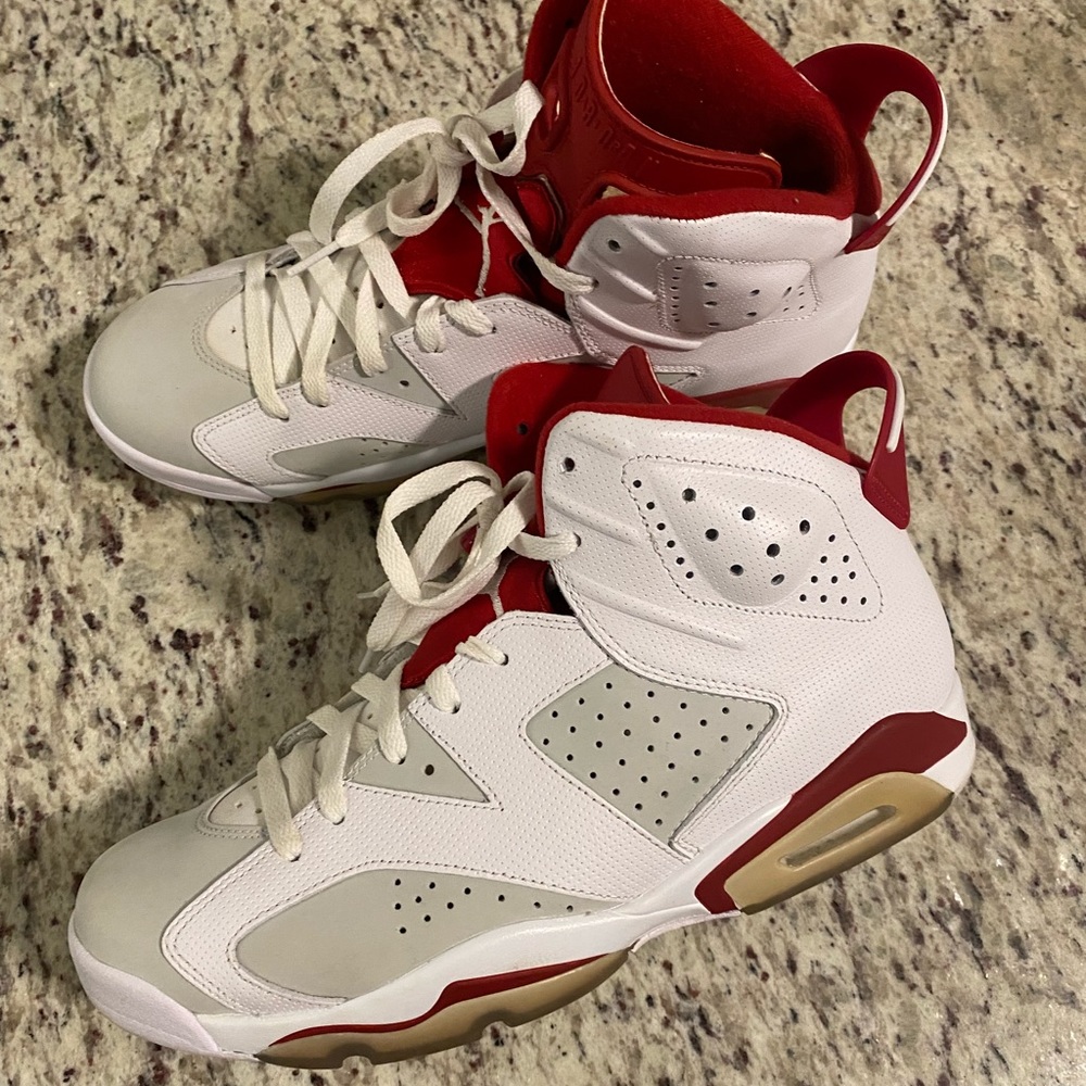 Air Jordan 6 RETRO White/Gym Red-Pure Platinum. - Picture 3 of 6
